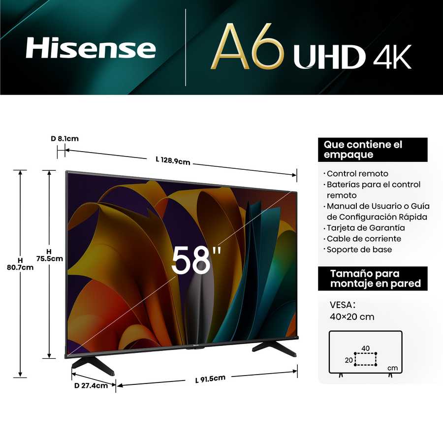 Smart TV Hisense UHD 4K 58" 58A6N - imagen 8