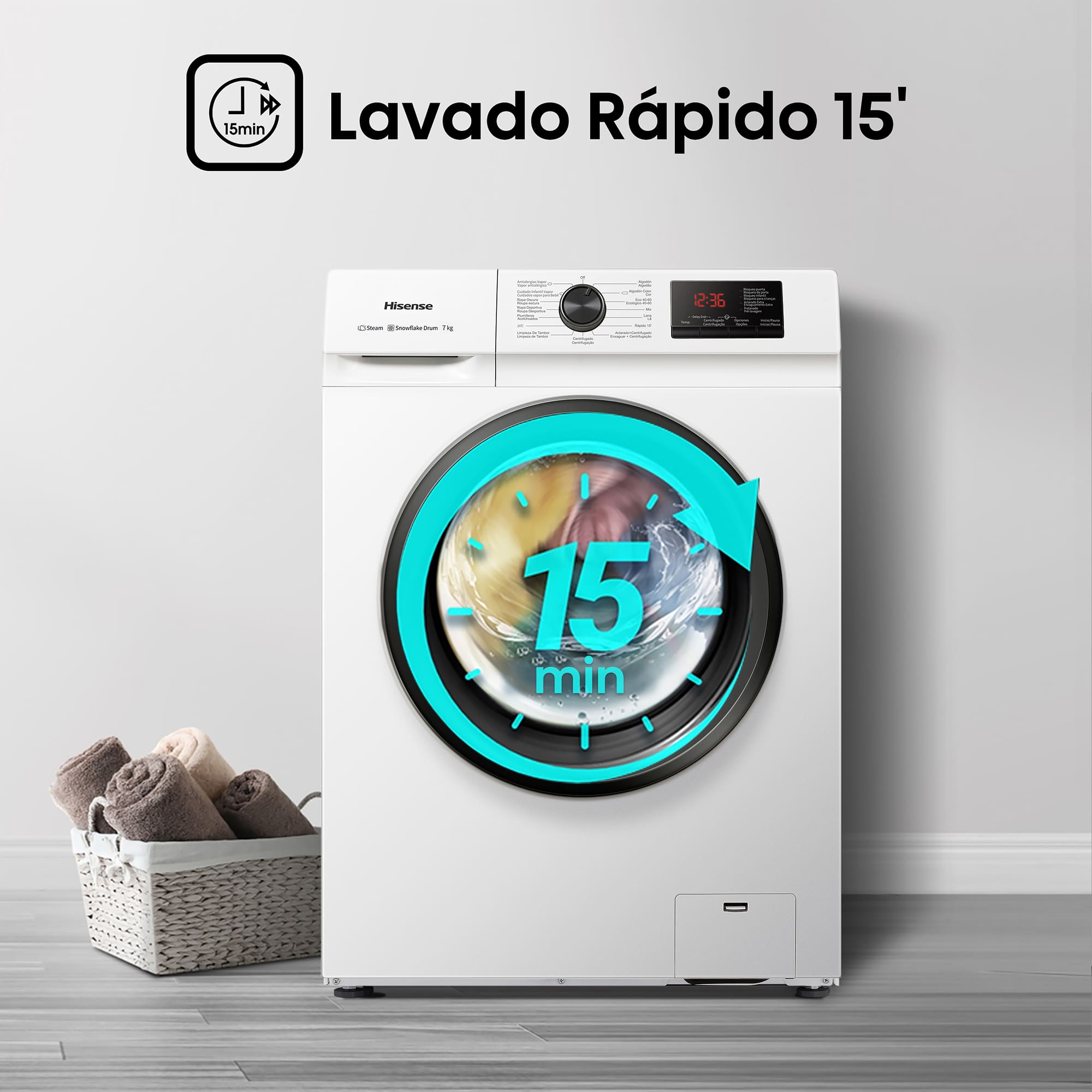 Lavarropas Hisense WFVB7012W 7 kg carga frontal - foto 6